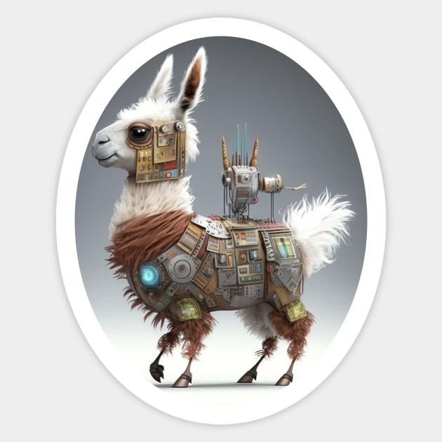 Lies And Damn Lies About LAMA IN ROBOT SUIT, IN SPACE Sticker by HappysSpace